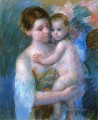 Madre sosteniendo a su bebé madres hijos Mary Cassatt